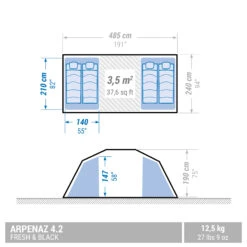 Quechua 4 Man Blackout Tent With Poles - Arpenaz 4.2 F&B 22 Quechua 4 Man Blackout Tent With Poles - Arpenaz 4.2 F&B -Camping Sales Shop kde6e6c781c7bb70dac0eeeba1a5ae92a