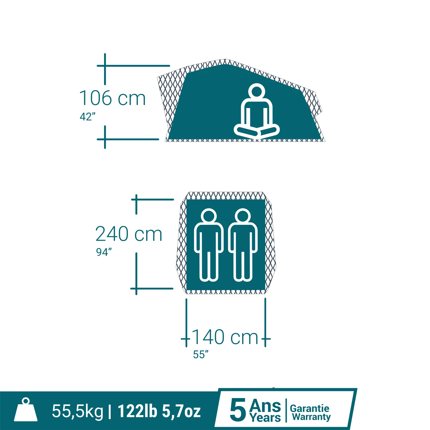 Quechua Roof Tent MH500 Fresh & Black 2P 5 Quechua Roof Tent MH500 Fresh & Black 2P - Image 5