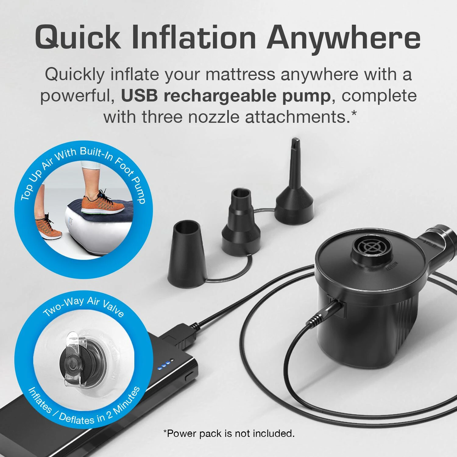 Single Camping Air Bed – Navy/White 4 Single Camping Air Bed – Navy/White - Image 4