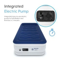 Single Comfort Plus Air Bed – Navy/White -Camping Sales Shop k1e65e241f1b320f3665287f518eda73d