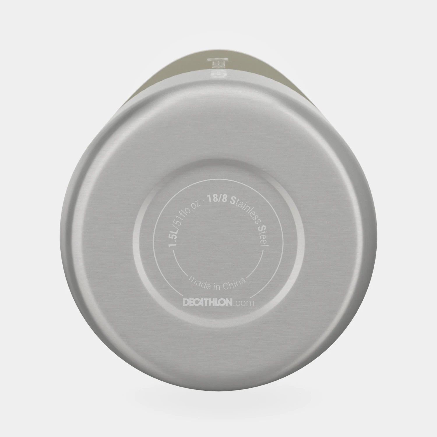 Quechua Stainless Steel Hiking Flask With Screw Cap MH100 1.5 L Khaki 8 Quechua Stainless Steel Hiking Flask With Screw Cap MH100 1.5 L Khaki - Image 8