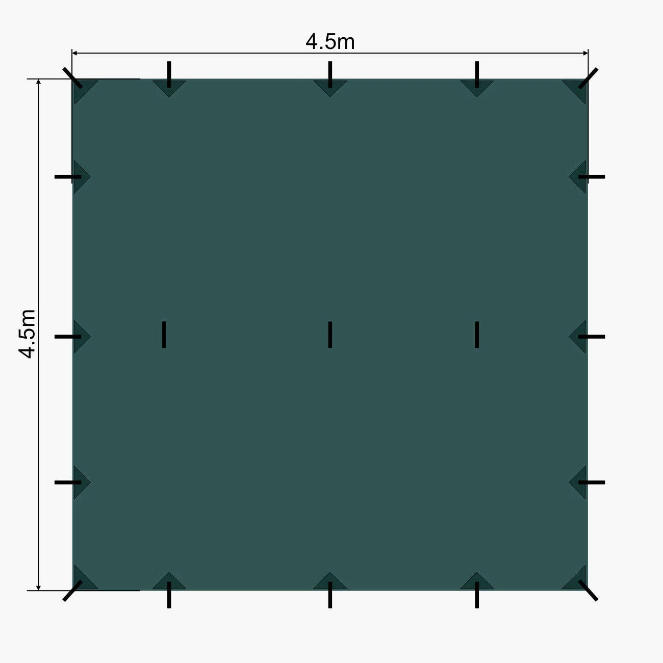 Lomo 4.5m X 4.5m Bushcraft Tarp 3 Lomo 4.5m X 4.5m Bushcraft Tarp - Image 3