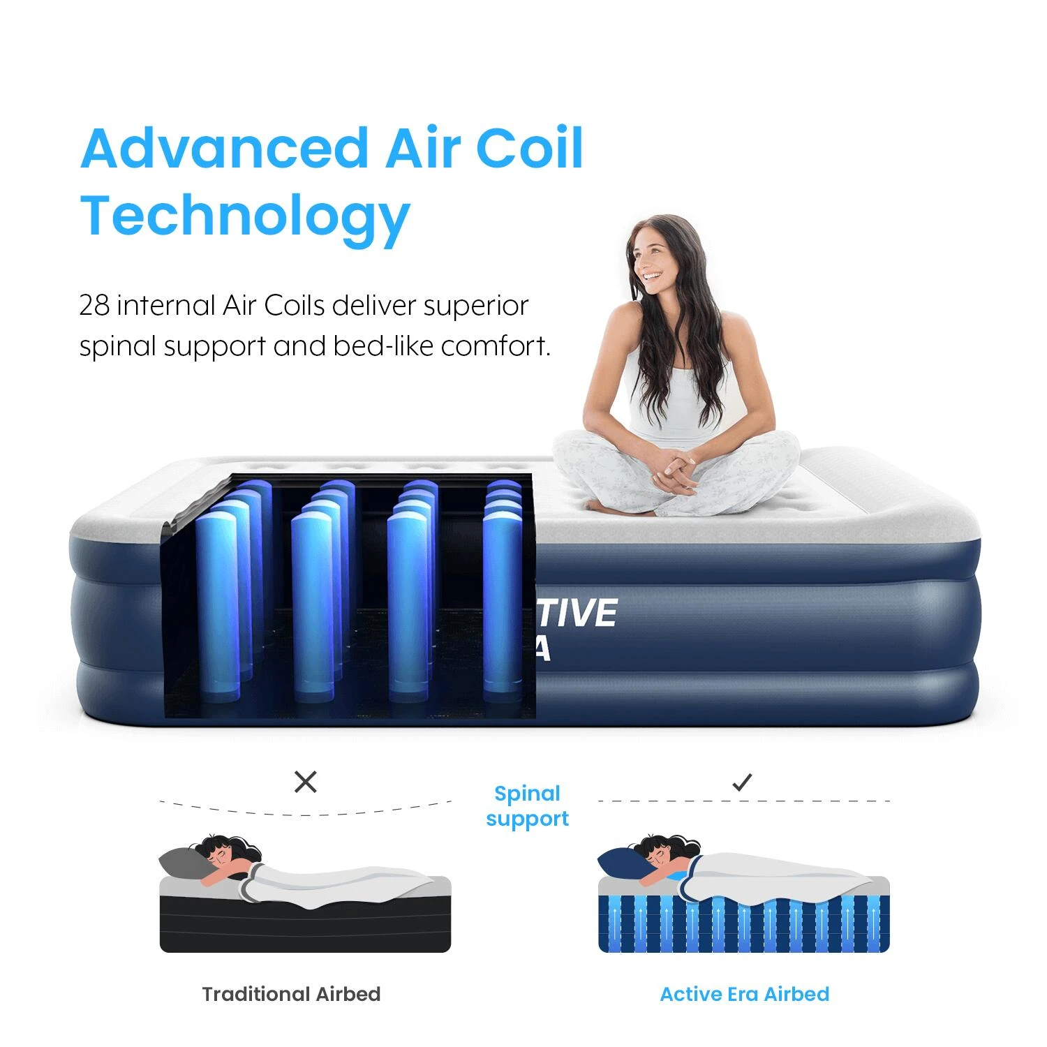 King Comfort Plus Air Bed – Navy/White 7 King Comfort Plus Air Bed – Navy/White - Image 7