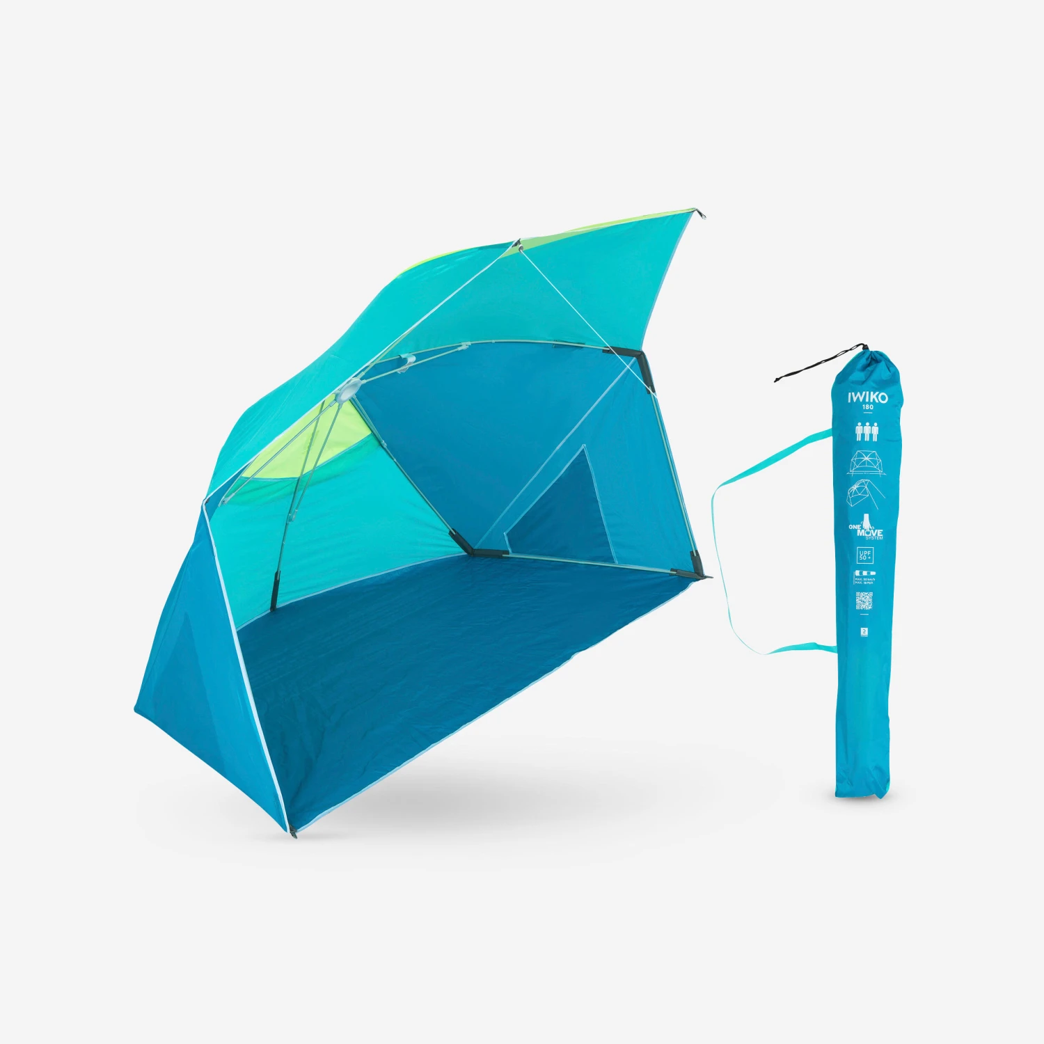 3-person Sun Shelter Beach Parasol UPF50+ Iwiko 180 - Blue Yellow 1 3-person Sun Shelter Beach Parasol UPF50+ Iwiko 180 - Blue Yellow