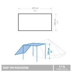 Quechua CAMPING TARP - TEPEE POLYCOTTON - 6 PERSON -Camping Sales Shop ke30b7f3a23affb145c4ab3ef67f6c363
